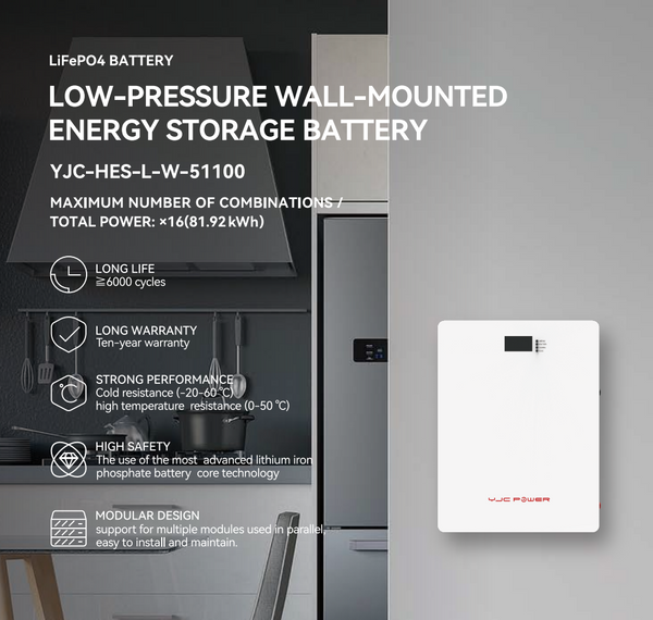 Wall-Mounted Energy Storage Battery YJC-HES-L-W-51100
