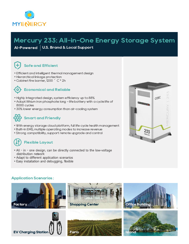 Mercury 233 | 125kW / 233kWh All-in-One Commercial Battery Energy Storage System (BESS)
